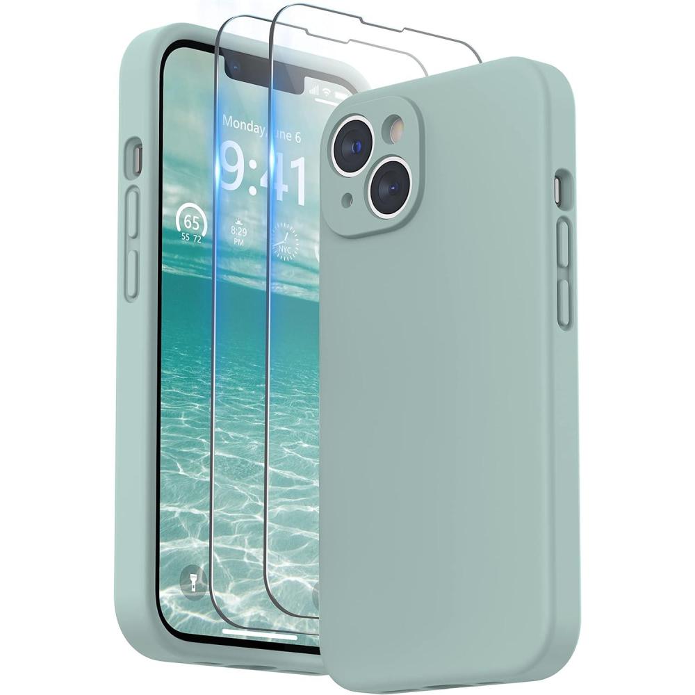 imageSURPHY Compatible with iPhone 14 Case with Screen Protector Camera Protection ampamp Soft Microfiber Lining Liquid Silicone Phone Case 61 inch 2022 RedSucculent