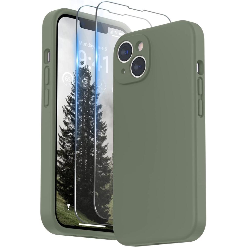 imageSURPHY Compatible with iPhone 14 Case with Screen Protector Camera Protection ampamp Soft Microfiber Lining Liquid Silicone Phone Case 61 inch 2022 RedOlive