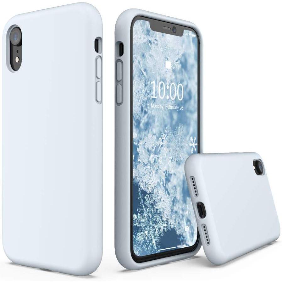 imageSURPHY Compatible with iPhone XR Case Thickened Liquid Silicone Phone Case with Microfiber Lining for iPhone XR 61 inches RedSky Blue