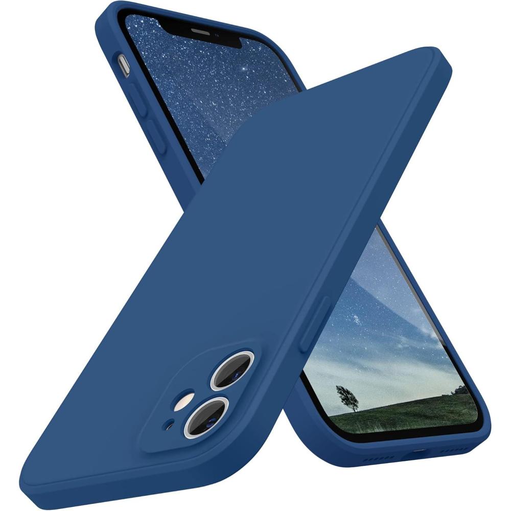 imageSURPHY Design for iPhone 11 Case with Camera Protection Straight Edge Slim Design Liquid Silicone Phone Case for iPhone 11 61 inches Sunflower YellowBlue Jay