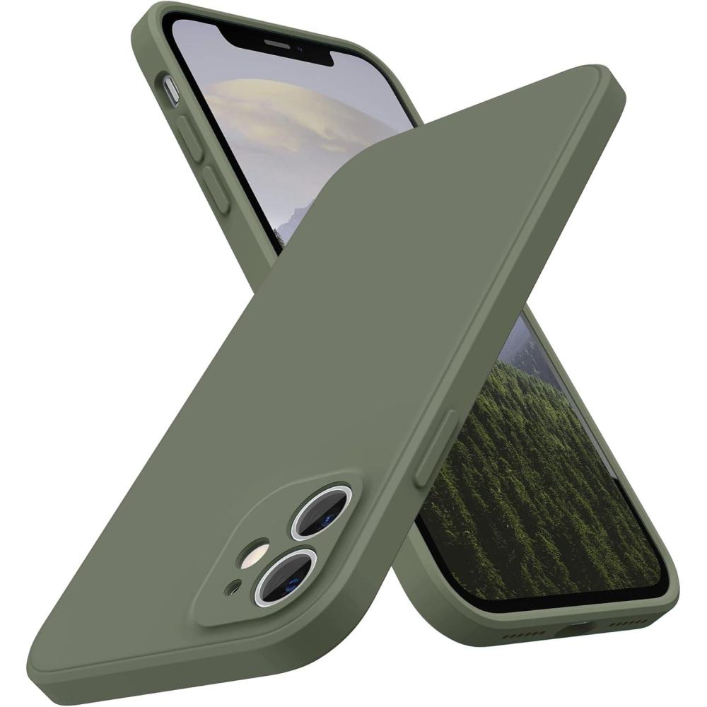 imageSURPHY Design for iPhone 11 Case with Camera Protection Straight Edge Slim Design Liquid Silicone Phone Case for iPhone 11 61 inches Sunflower YellowOlive