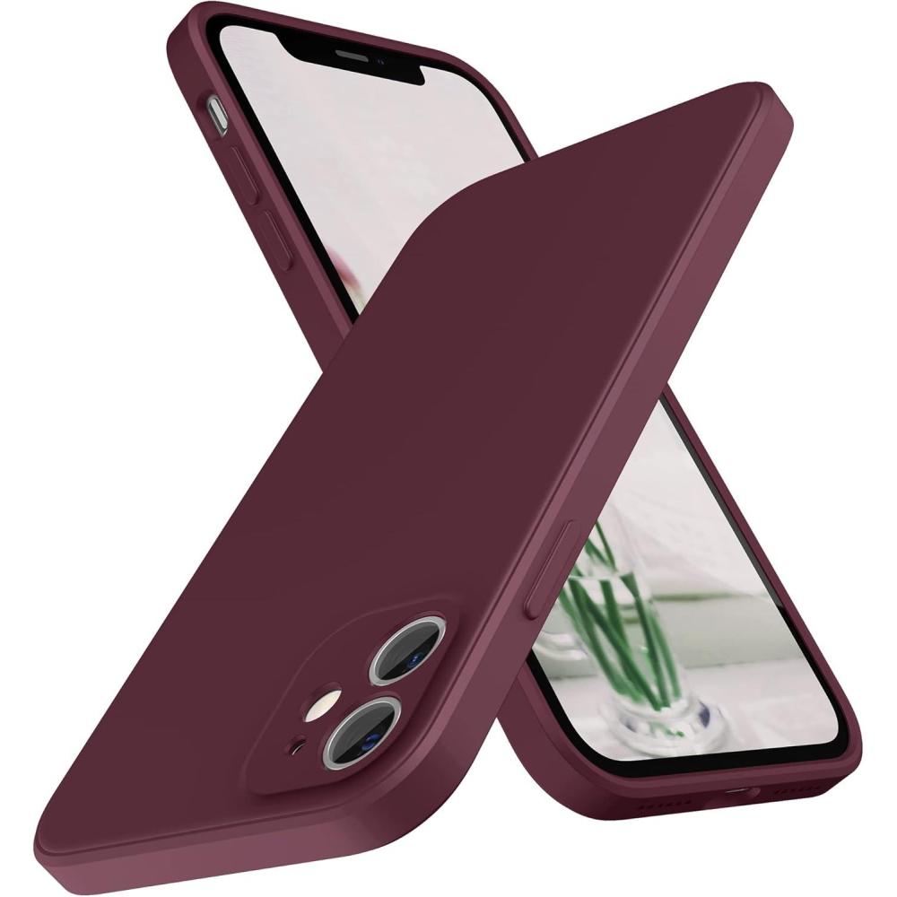 imageSURPHY Design for iPhone 11 Case with Camera Protection Straight Edge Slim Design Liquid Silicone Phone Case for iPhone 11 61 inches Sunflower YellowPlum