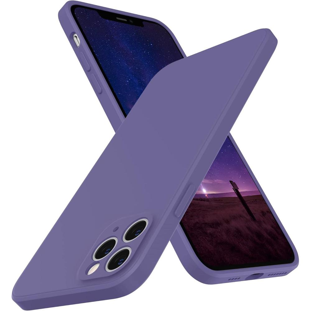 imageSURPHY Design for iPhone 11 Pro Case with Camera Protection Straight Edges Liquid Silicone Phone Case for iPhone 11 Pro 58 inches SeafoamIris Purple