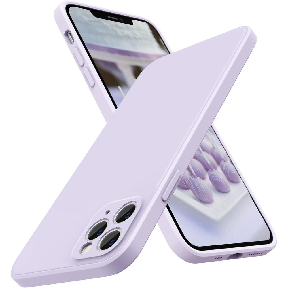 imageSURPHY Design for iPhone 11 Pro Case with Camera Protection Straight Edges Liquid Silicone Phone Case for iPhone 11 Pro 58 inches SeafoamLight Lavender