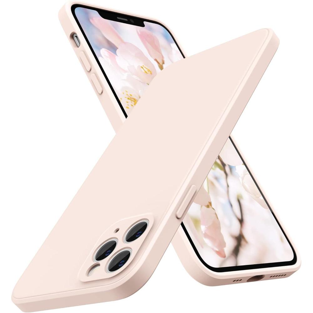 imageSURPHY Design for iPhone 11 Pro Case with Camera Protection Straight Edges Liquid Silicone Phone Case for iPhone 11 Pro 58 inches SeafoamLight Pink