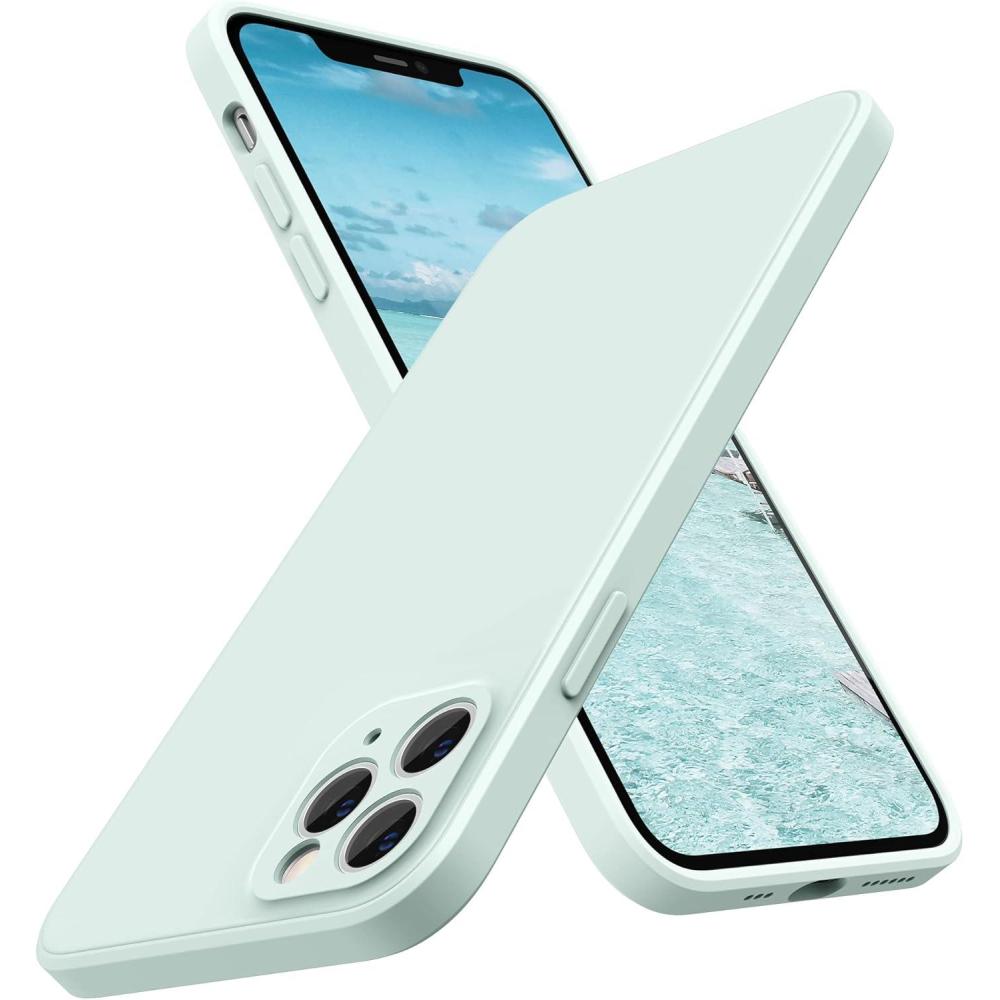 imageSURPHY Design for iPhone 11 Pro Case with Camera Protection Straight Edges Liquid Silicone Phone Case for iPhone 11 Pro 58 inches SeafoamSeafoam