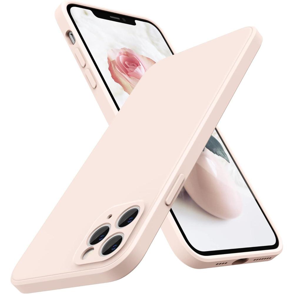 imageSURPHY Design for iPhone 11 Pro Max Case with Camera Protection Straight Edge Design Liquid Silicone Slim Case Light PinkLight Pink