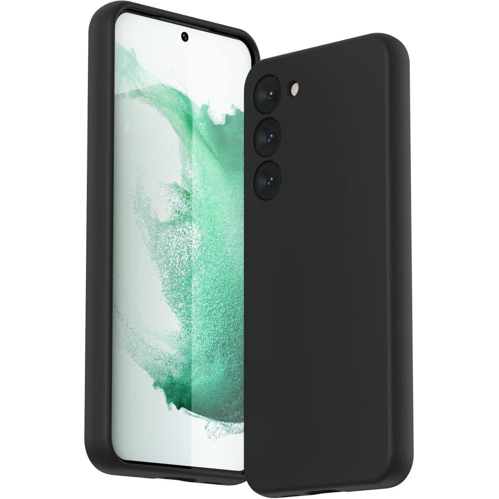 imageSURPHY Designed for Galaxy S23 Plus Case 66 inches 2023 Released with Camera Protection  Soft Microfiber Lining Liquid Silicone Phone Case for S23 Lilac PurpleBlack