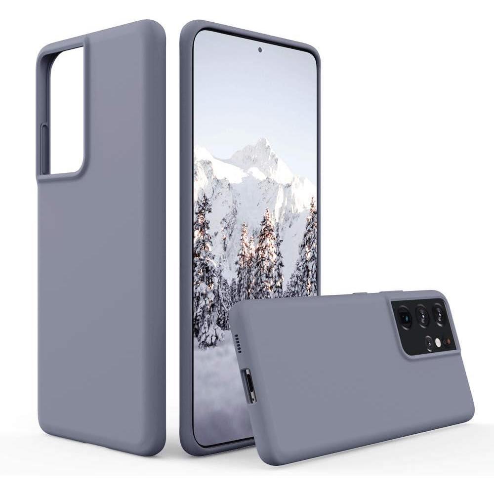 imageSURPHY Designed for Samsung Galaxy S21 Ultra Case 68 inch Liquid Silicone Case with Microfiber Lining for Samsung Galaxy S21 Ultra 5G 2021 Lavender Gray