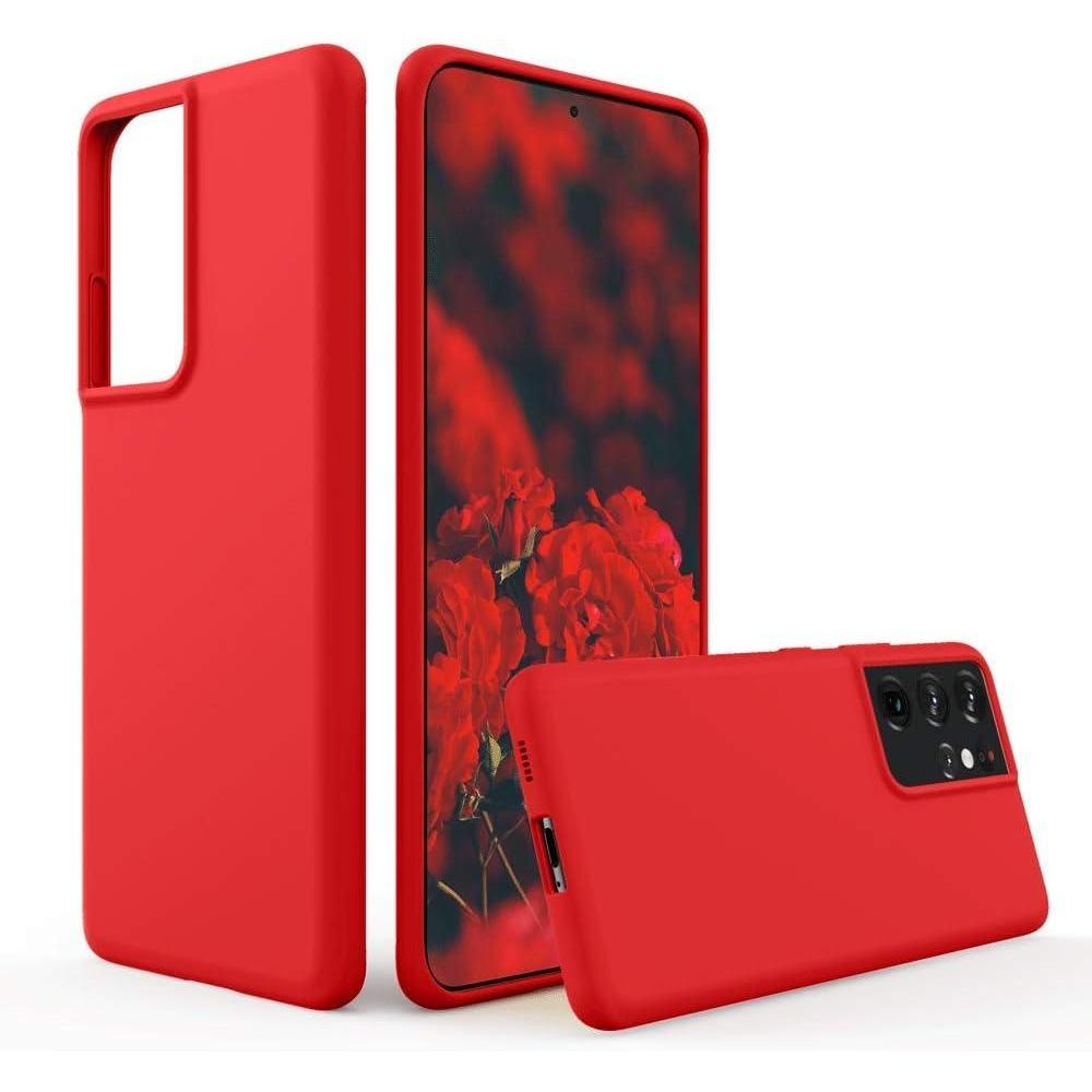 imageSURPHY Designed for Samsung Galaxy S21 Ultra Case 68 inch Liquid Silicone Case with Microfiber Lining for Samsung Galaxy S21 Ultra 5G 2021 Red