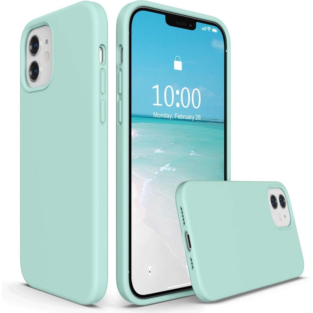 imageSURPHY Designed for iPhone 12 Case and iPhone 12 Pro Case 61 inch Thickened Liquid Silicone Phone Case with Microfiber Lining for iPhone 12 ampamp 12 Pro 2020 RedMint Green