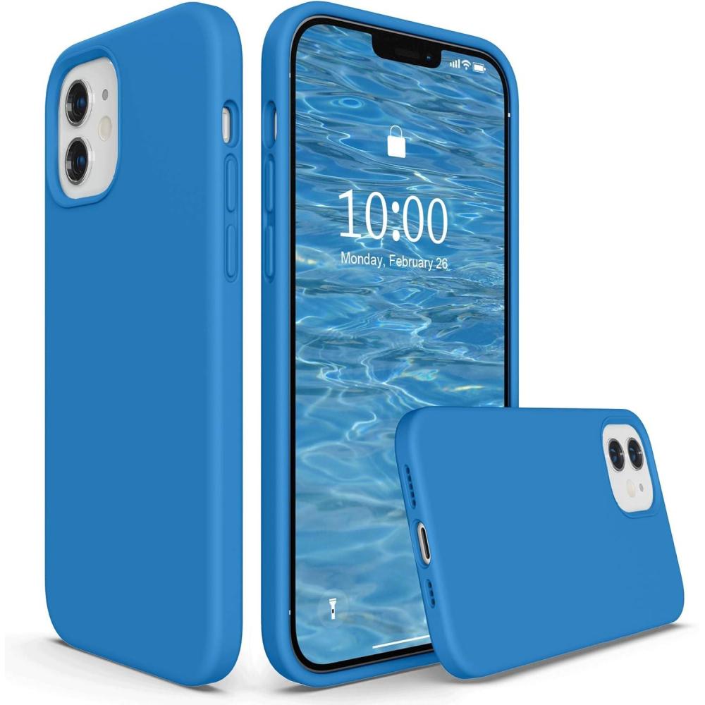 imageSURPHY Designed for iPhone 12 Case and iPhone 12 Pro Case 61 inch Thickened Liquid Silicone Phone Case with Microfiber Lining for iPhone 12 ampamp 12 Pro 2020 RedBlue