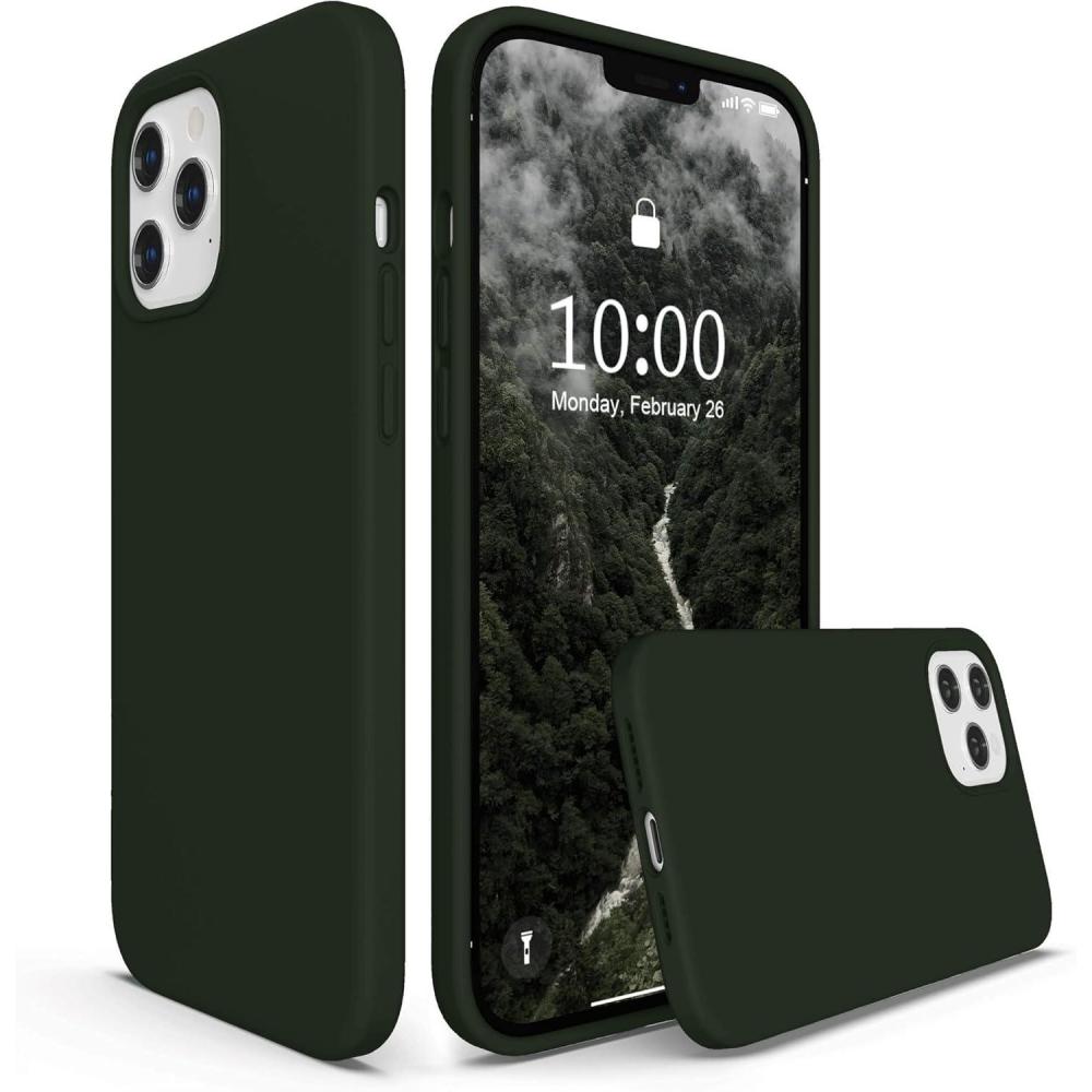 imageSURPHY Designed for iPhone 12 Pro Max Case 67 inches Liquid Silicone Phone Case with Microfiber Lining for iPhone 12 Pro Max 2020 BlueCyprus Green