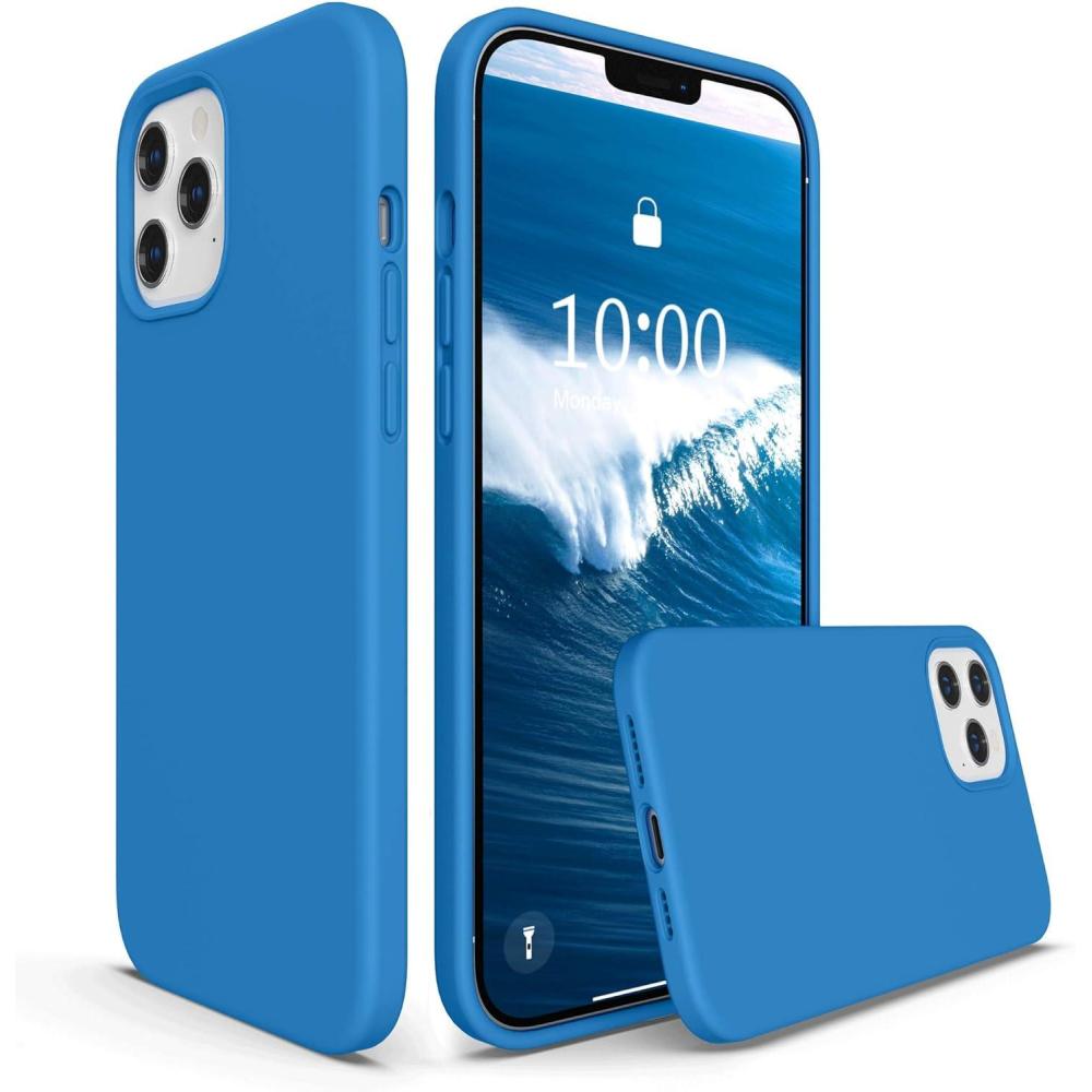 imageSURPHY Designed for iPhone 12 Pro Max Case 67 inches Liquid Silicone Phone Case with Microfiber Lining for iPhone 12 Pro Max 2020 Mint GreenBlue