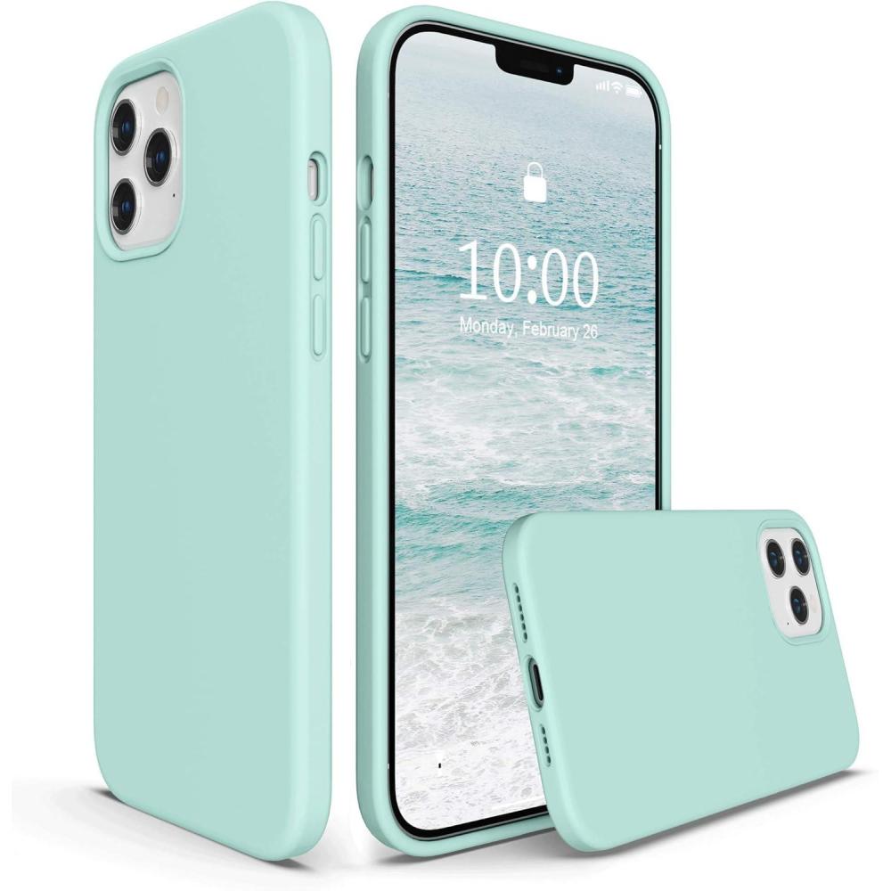imageSURPHY Designed for iPhone 12 Pro Max Case 67 inches Liquid Silicone Phone Case with Microfiber Lining for iPhone 12 Pro Max 2020 Mint GreenMint Green