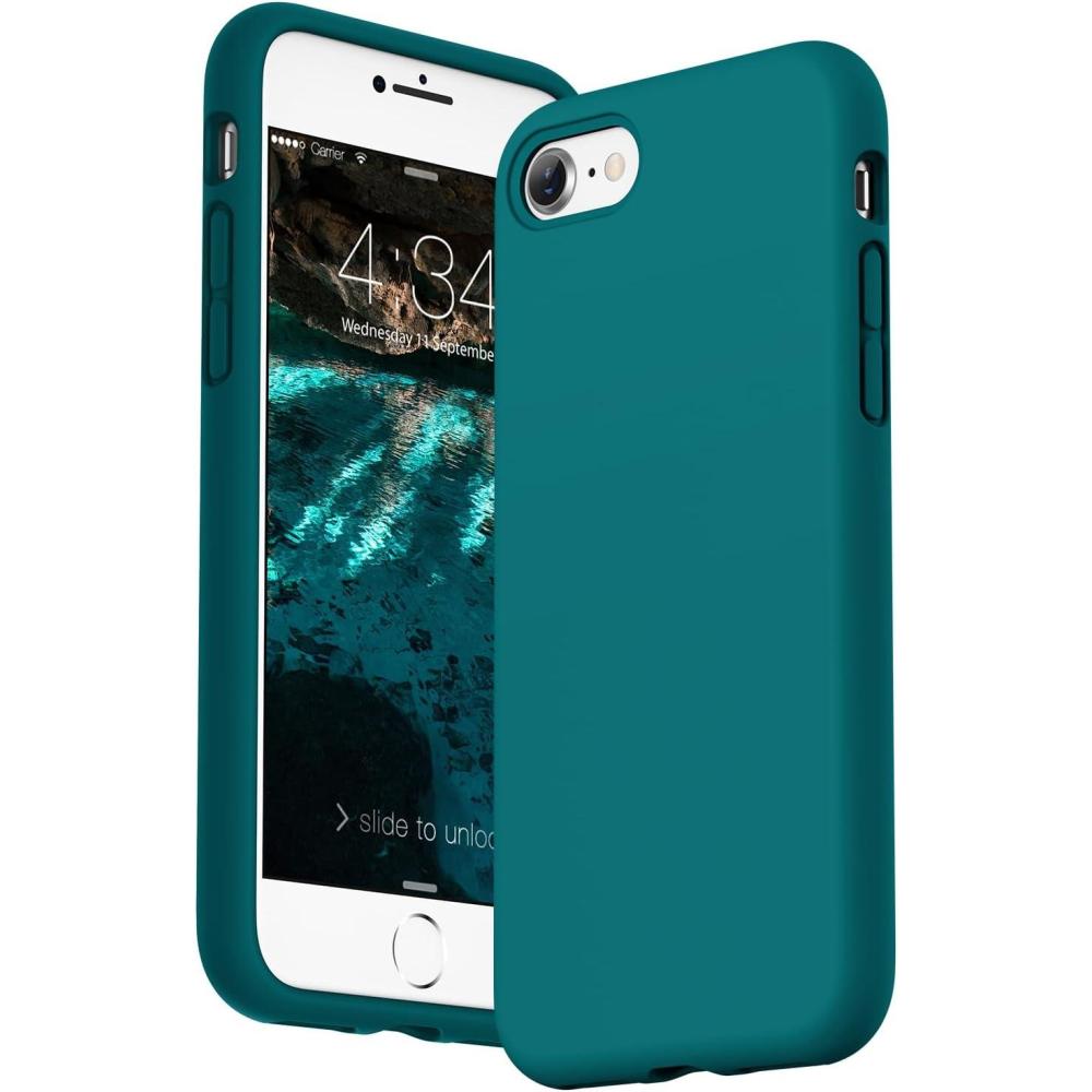 imageSURPHY Designed for iPhone SE Case iPhone 8 Case iPhone 7 Case Liquid Silicone Phone Case for iPhone se 3rd 2nd SE 2022 SE 2020 Blue HorizonTeal Blue