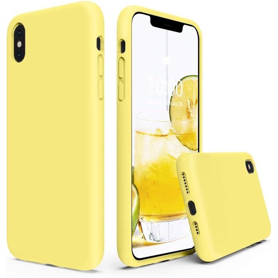 imageSURPHY Designed for iPhone Xs Max Case Thickened Liquid Silicone Phone Case for iPhone Xs Max 65 inches BeigeLemon