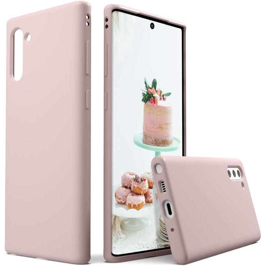 imageSURPHY Silicone Case Compatible with Galaxy Note 10 Case 63 inches Slim Liquid Silicone Full Body Phone Case with Microfiber Lining for Galaxy Note 10 63 Pink