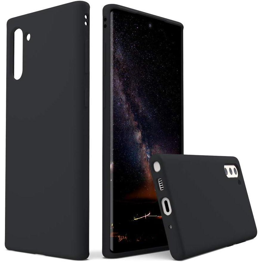 imageSURPHY Silicone Case Compatible with Galaxy Note 10 Case 63 inches Slim Liquid Silicone Full Body Phone Case with Microfiber Lining for Galaxy Note 10 63quot Black