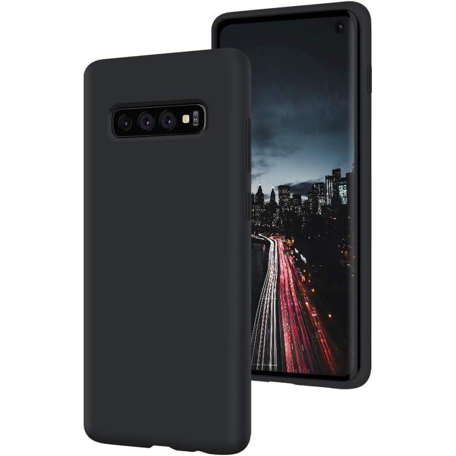 imageSURPHY Silicone Case Compatible with Galaxy S10 Case 61 inches Slim Liquid Silicone Full Body Phone Case with Microfiber Lining for Galaxy S10 61quotBlack