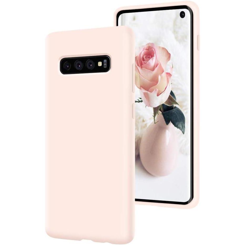 imageSURPHY Silicone Case Compatible with Galaxy S10 Case 61 inches Slim Liquid Silicone Full Body Phone Case with Microfiber Lining for Galaxy S10 61quotLight Pink