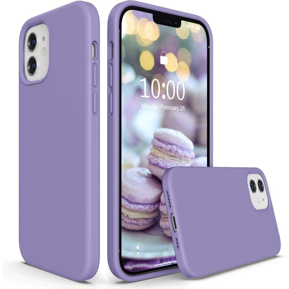 imageSURPHY Silicone Case Compatible with iPhone 12 Mini Case 54 inches Liquid Silicone Phone Case with Microfiber Lining Designed for iPhone 12 Mini 2020 BlueLight Purple