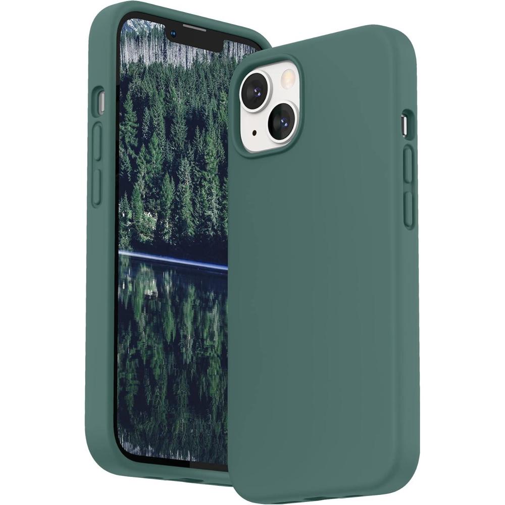 imageSURPHY Silicone Case Compatible with iPhone 13 Case 61 inch 2021 Liquid Silicone Phone Case with Microfiber Lining Designed for iPhone 13 61Pine GreenPine Green