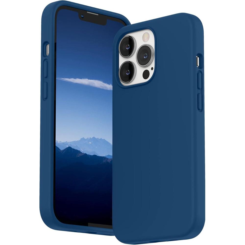 imageSURPHY Silicone Case Compatible with iPhone 13 Pro Case 61 inch 2021 Liquid Silicone Phone Case with Microfiber Lining Designed for iPhone 13 Pro 61 Blue HorizonBlue Horizon
