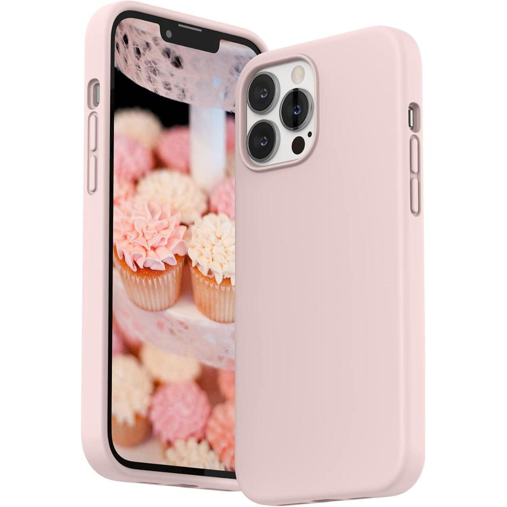 imageSURPHY Silicone Case Compatible with iPhone 13 Pro Max Case 67 inch 2021 Liquid Silicone Phone Case with Microfiber Lining Designed for iPhone 13 Pro Max 67 Pink SandPink Sand