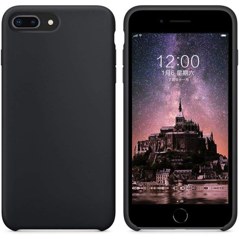 imageSURPHY Silicone Case Compatible with iPhone 8 Plus Case iPhone 7 Plus Case Soft Liquid Silicone Rubber Slim Phone Case Cover with Microfiber Lining for iPhone 7 Plus iPhone 8 Plus 55quot Black