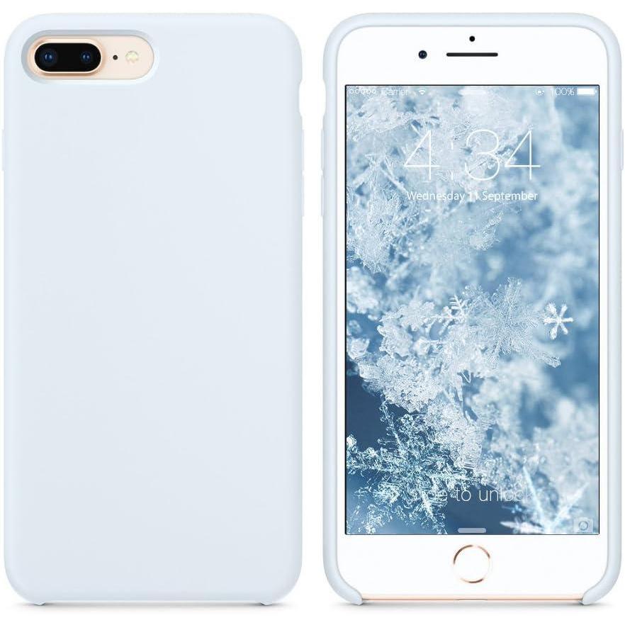 imageSURPHY Silicone Case Compatible with iPhone 8 Plus Case iPhone 7 Plus Case Soft Liquid Silicone Rubber Slim Phone Case Cover with Microfiber Lining for iPhone 7 Plus iPhone 8 Plus 55 inch Sky Blue