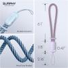 SURPHY 2 Pack Phone Lanyard for Cellphone Case, Phone Wrist Strap for Case, Cellphone Strap with 2-Color Braided, Charm Wrist Lanyard for Women and Men, Black & Gray(Lilac & Cloud Blue)