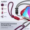 SURPHY 2 Pack Phone Lanyard for Cellphone Case, Phone Wrist Strap for Case, Cellphone Strap with 2-Color Braided, Charm Wrist Lanyard for Women and Men, Black & Gray(Red & Black)