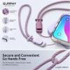 SURPHY 2 Pack Phone Lanyard for Cellphone Case, Phone Wrist Strap for Case, Cellphone Strap with 2-Color Braided, Charm Wrist Lanyard for Women and Men, Black & Gray(Lilac & Lilac Purple)