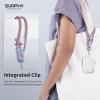 SURPHY 2 Pack Phone Lanyard for Cellphone Case, Phone Wrist Strap for Case, Cellphone Strap with 2-Color Braided, Charm Wrist Lanyard for Women and Men, Black & Gray(Lilac & Lilac Purple)
