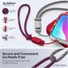 SURPHY 2 Pack Phone Lanyard for Cellphone Case, Phone Wrist Strap for Case, Cellphone Strap with 2-Color Braided, Charm Wrist Lanyard for Women and Men, Black & Gray(Red & Gray)