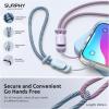 SURPHY 2 Pack Phone Lanyard for Cellphone Case, Phone Wrist Strap for Case, Cellphone Strap with 2-Color Braided, Charm Wrist Lanyard for Women and Men, Black & Gray(Lilac & Cloud Blue)