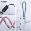 SURPHY 3 Pack Phone Wrist Strap with CellPhone Tether Tab, Cellphone Lanyard, Phone Strap with 2-Color Braided, Wrist Lanyard(Black & Cloud Blue & Pink)