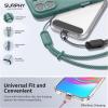 SURPHY 3 Pack Phone Wrist Strap with CellPhone Tether Tab, Cellphone Lanyard, Phone Strap with 2-Color Braided, Wrist Lanyard(Black & Green & Lilac Purple)