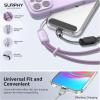 SURPHY 3 Pack Phone Wrist Strap with CellPhone Tether Tab, Cellphone Lanyard, Phone Strap with 2-Color Braided, Wrist Lanyard(Black & Lilac & Gray)