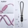 SURPHY 3 Pack Phone Wrist Strap with CellPhone Tether Tab, Cellphone Lanyard, Phone Strap with 2-Color Braided, Wrist Lanyard(Black & Lilac & Lilac Purple)