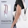 SURPHY 3 Pack Phone Wrist Strap with CellPhone Tether Tab, Cellphone Lanyard, Phone Strap with 2-Color Braided, Wrist Lanyard(Black & Lilac & Pink)