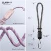 SURPHY 3 Pack Phone Wrist Strap with CellPhone Tether Tab, Cellphone Lanyard, Phone Strap with 2-Color Braided, Wrist Lanyard(Black & Lilac & Pink)