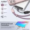 SURPHY 3 Pack Phone Wrist Strap with CellPhone Tether Tab, Cellphone Lanyard, Phone Strap with 2-Color Braided, Wrist Lanyard(Black & Pink & Gray)
