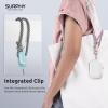SURPHY 3 Pack Phone Wrist Strap with CellPhone Tether Tab, Cellphone Lanyard, Phone Strap with 2-Color Braided, Wrist Lanyard(Cloud Blue & Pink & Gray)