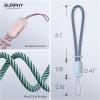 SURPHY 3 Pack Phone Wrist Strap with CellPhone Tether Tab, Cellphone Lanyard, Phone Strap with 2-Color Braided, Wrist Lanyard(Cloud Blue & Pink & Green)