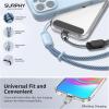SURPHY 3 Pack Phone Wrist Strap with CellPhone Tether Tab, Cellphone Lanyard, Phone Strap with 2-Color Braided, Wrist Lanyard(Gray & Black & Cloud Blue)
