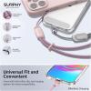 SURPHY 3 Pack Phone Wrist Strap with CellPhone Tether Tab, Cellphone Lanyard, Phone Strap with 2-Color Braided, Wrist Lanyard(Pink & Rose Pink & Gray)