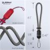 SURPHY 3 Pack Phone Wrist Strap with CellPhone Tether Tab, Cellphone Lanyard, Phone Strap with 2-Color Braided, Wrist Lanyard(Red & Black & Gray)