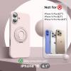 SURPHY 360° Magnetic Stand for iPhone 16 Case with Finger Ring, Compatible with MagSafe, with Screen Protector, Ring Stand and Finger Phone Case for 16 6.1 inch 2024, Frosted Black(Light Pink)